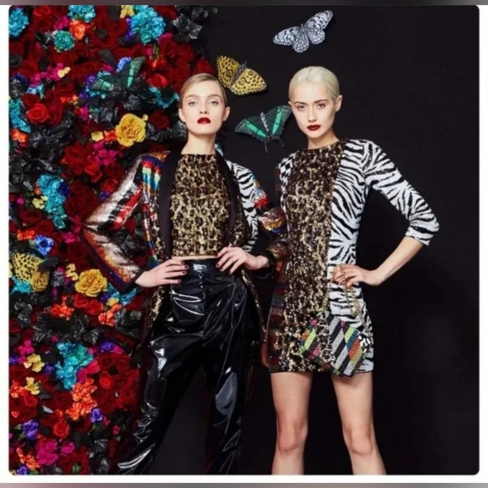 Alice + Olivia Jae Sequin Mini Dress Size 6 - Picture 4 of 16
